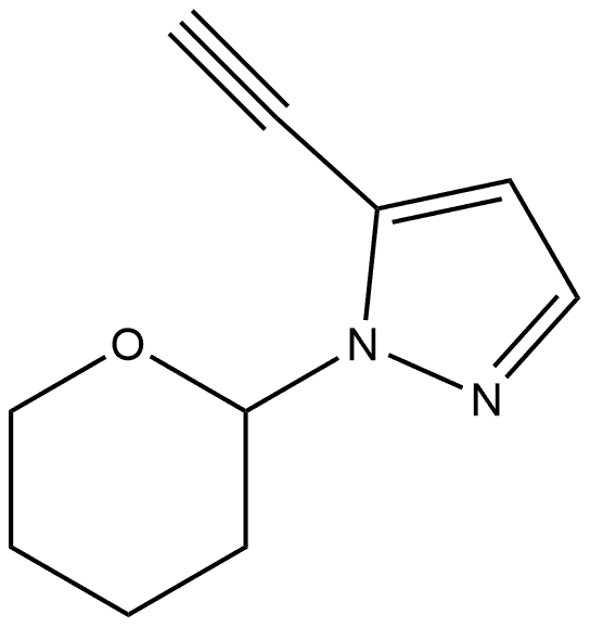 5-乙炔基-1-(四氢-2H-吡喃-2-基)-1H-吡唑 结构式