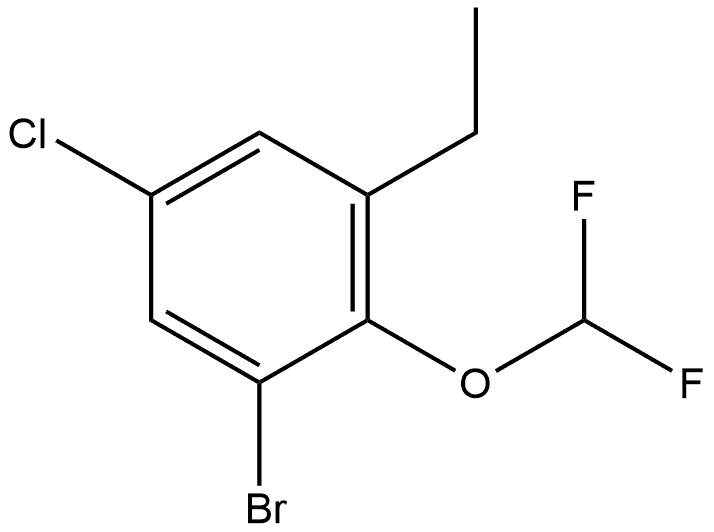 1-Bromo-5-chloro-2-(difluoromethoxy)-3-ethylbenzene 结构式