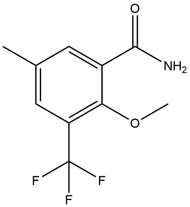 2-Methoxy-5-methyl-3-(trifluoromethyl)benzamide 结构式
