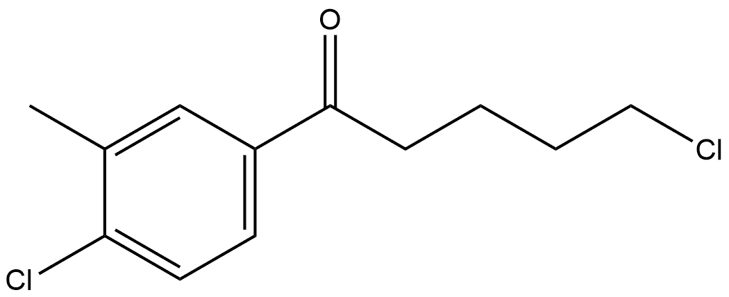 5-Chloro-1-(4-chloro-3-methylphenyl)-1-pentanone 结构式