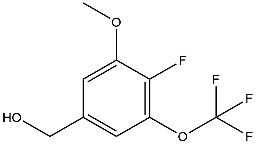 4-Fluoro-3-methoxy-5-(trifluoromethoxy)benzenemethanol 结构式