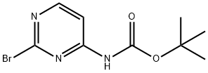 (2-溴嘧啶-4-基)氨基甲酸叔丁酯 结构式