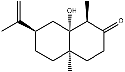 2(1H)-Naphthalenone, octahydro-8a-hydroxy-1,4a-dimethyl-7-(1-methylethenyl)-, (1R,4aR,7R,8aR)- 结构式