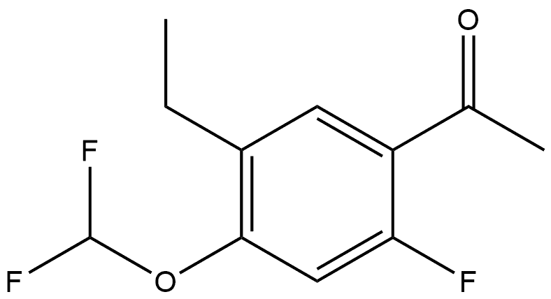 1-[4-(Difluoromethoxy)-5-ethyl-2-fluorophenyl]ethanone 结构式