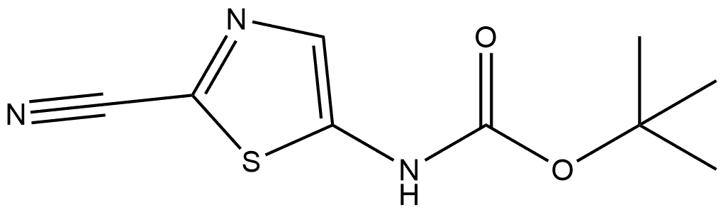 (2-氰基噻唑-5-基)氨基甲酸叔丁酯 结构式