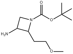 1-Azetidinecarboxylic acid, 3-amino-2-(2-methoxyethyl)-, 1,1-dimethylethyl ester 结构式