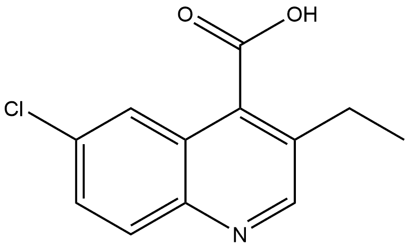 6-chloro-3-ethyl-quinoline-4-carboxylic acid 结构式