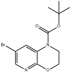 7-溴-2,3-二氢-1H-吡啶并[2,3-B][1,4]噁嗪-1-羧酸叔丁酯 结构式