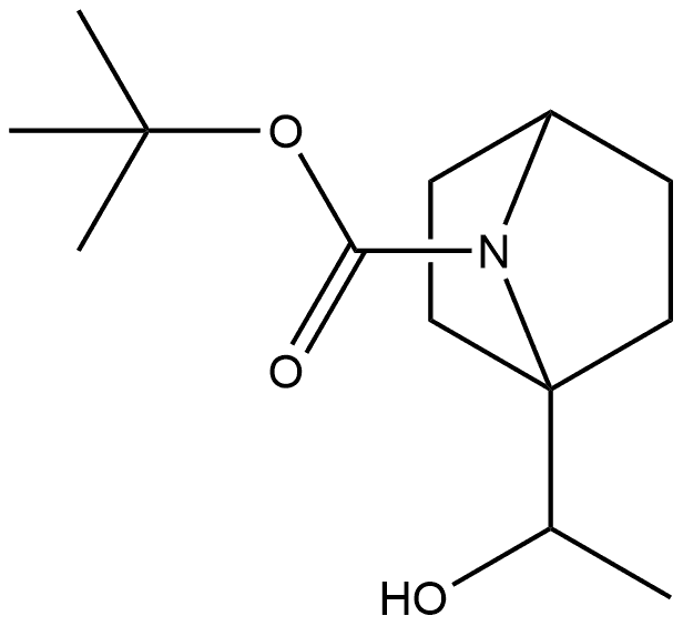 1,1-Dimethylethyl 1-(1-hydroxyethyl)-7-azabicyclo[2.2.1]heptane-7-carboxylate 结构式