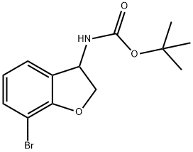 (7-溴-2,3-二氢苯并呋喃-3-基)氨基甲酸叔丁酯 结构式