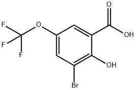 3-Bromo-2-hydroxy-5-(trifluoromethoxy)benzoic acid 结构式