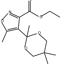 3-Isoxazolecarboxylic acid, 5-methyl-4-(2,5,5-trimethyl-1,3-dioxan-2-yl)-, ethyl ester 结构式