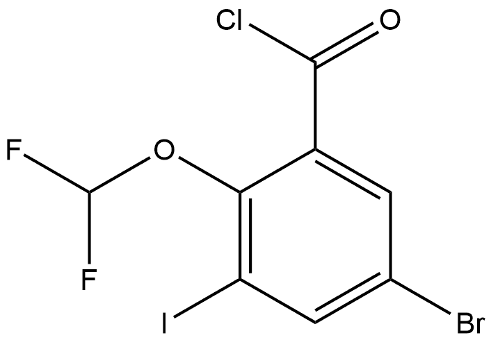 5-Bromo-2-(difluoromethoxy)-3-iodobenzoyl chloride 结构式