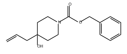4-羟基-4-(2-丙烯-1-基)-1-哌啶-甲酸苄酯 结构式