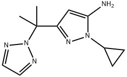 2-环丙基-5-[2-(1,2,3-三唑-2-基)丙基-2-基]吡唑-3-胺 结构式