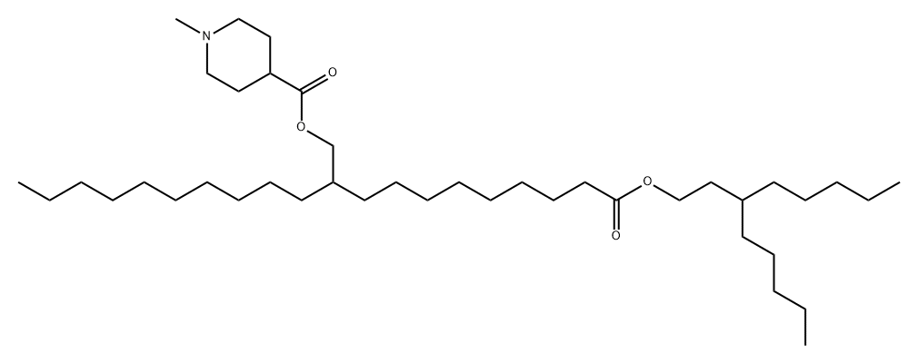 4-Piperidinecarboxylic acid, 1-methyl-, 2-[9-oxo-9-[(3-pentyloctyl)oxy]nonyl]dodecyl ester 结构式