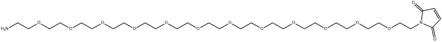1H-Pyrrole-2,5-dione, 1-(38-amino-3,6,9,12,15,18,21,24,27,30,33,36-dodecaoxaoctatriacont-1-yl)- 结构式