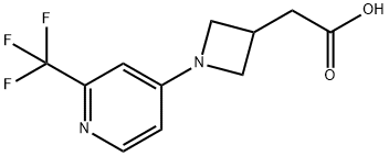 3-氮杂环丁烷乙酸,1-[2-(三氟甲基)-4-吡啶基]- 结构式