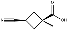 (1S,3S)-3-氰基-1-甲基环丁烷-1-甲酸 结构式