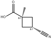 TRANS-3-氰基-1-甲基环丁烷-1-羧酸 结构式