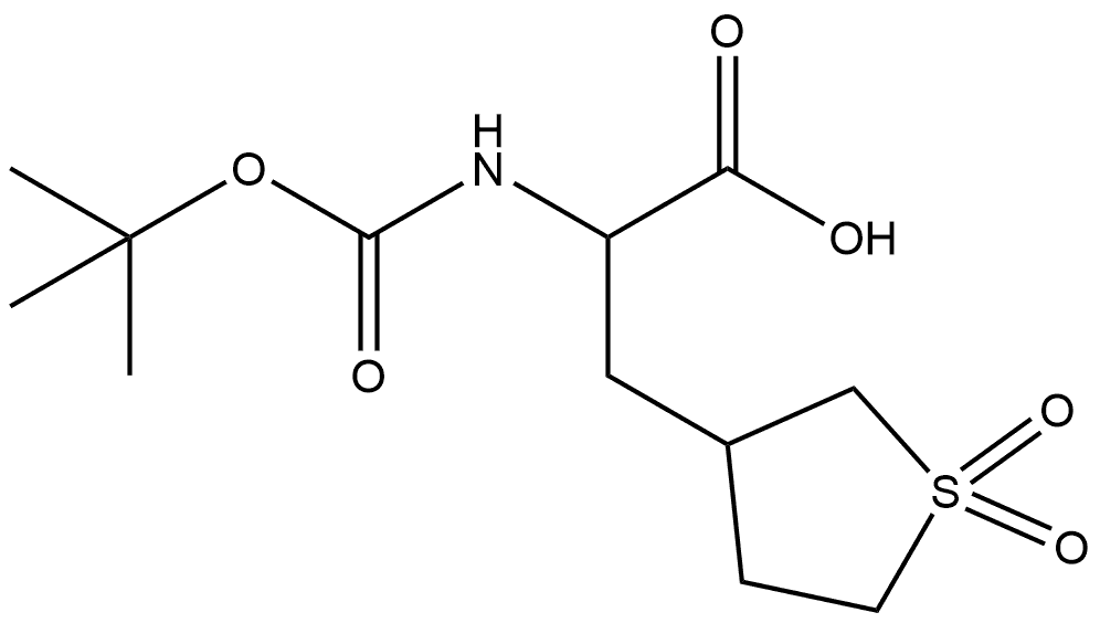 2-((叔丁氧羰基)氨基)-3-(1,1-二氧化四硫杂菲-3-基)丙酸 结构式