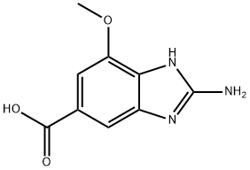 2-氨基-7-甲氧基-1H-苯并[D]咪唑-5-羧酸 结构式