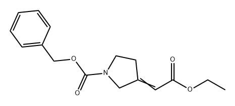 1-Pyrrolidinecarboxylic acid, 3-(2-ethoxy-2-oxoethylidene)-, phenylmethyl ester 结构式