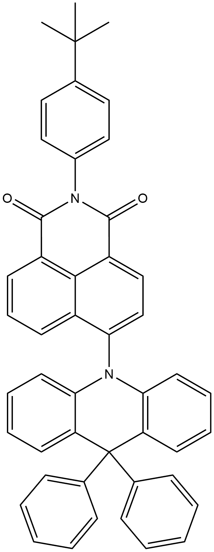 2-(4-(tert-butyl)phenyl)-6-(9,9-diphenylacridin-10(9H)-yl)-1H-benzo[de]isoquinoline-1,3(2H)-dione 结构式