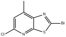 2-Bromo-5-chloro-7-methylthiazolo[5,4-b]pyridine 结构式