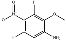 3,5-二氟-2-甲氧基-4-硝基苯胺 结构式