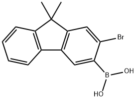 Boronic acid, B-(2-bromo-9,9-dimethyl-9H-fluoren-3-yl)- 结构式