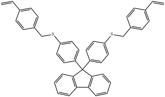 9H-9,9-双[4-乙烯基苯基甲基]硫代苯基芴 结构式