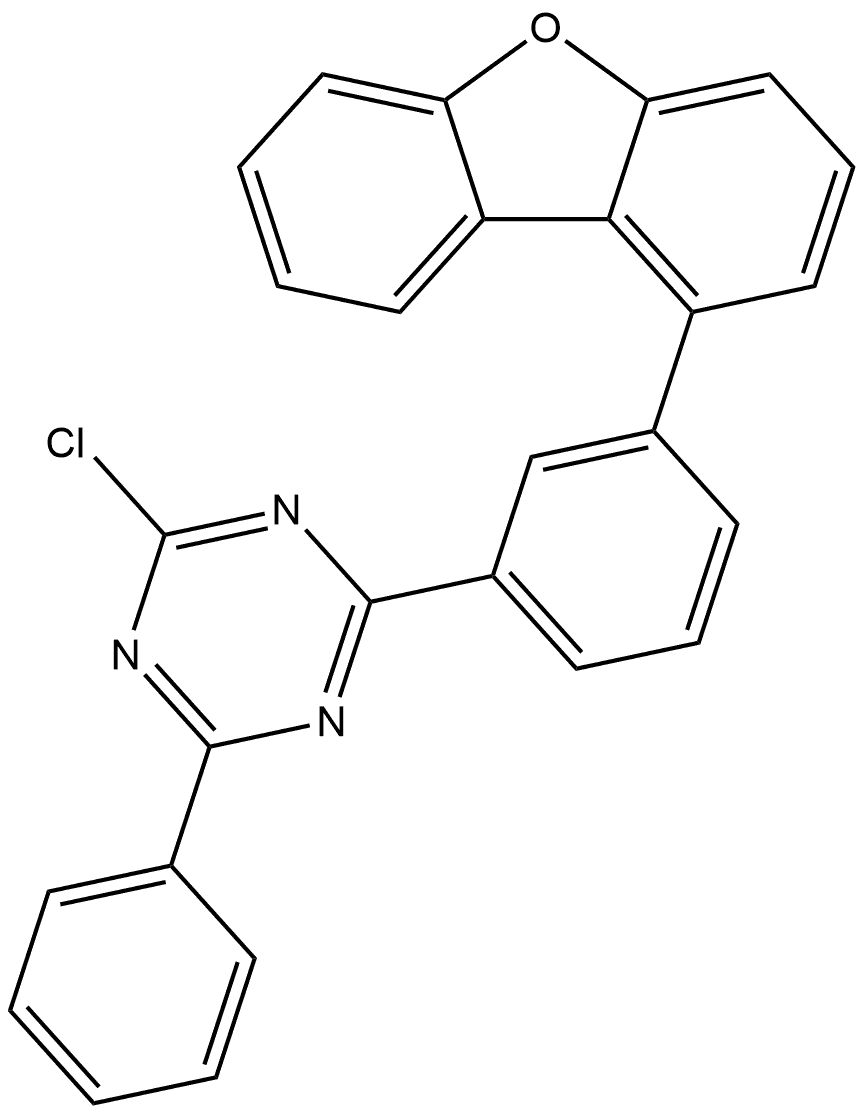 2-氯-4-[3-(1-二苯并呋喃基)苯基]-6-苯基-1,3,5-三嗪 结构式