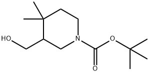 3-(羟甲基)-4,4-二甲基哌啶-1-羧酸叔丁酯 结构式