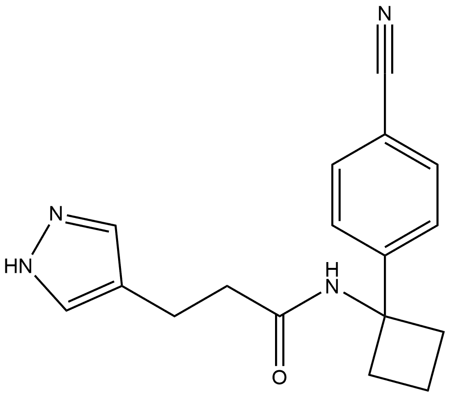 N-(1-(4-氰基苯基)环丁基)-3-(1H-吡唑-4-基)丙酰胺 结构式