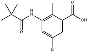 5-溴-2-甲基-3-新戊酰胺苯甲酸 结构式