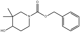 1-Piperidinecarboxylic acid, 4-hydroxy-3,3-dimethyl-, phenylmethyl ester 结构式