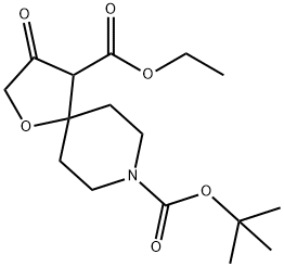 8-叔丁基-4-乙基-3-氧代-1-氧杂-8-氮杂螺[4.5]癸烷-4,8-二甲酸酯 结构式