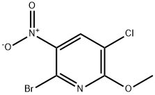 2-溴-5-氯-6-甲氧基-3-硝基吡啶 结构式