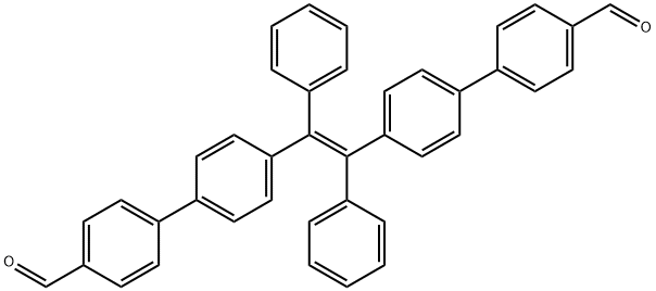 [1,1'-Biphenyl]-4-carboxaldehyde, 4'-[(1E)-2-(4'-formyl[1,1'-biphenyl]-4-yl)-1,2-diphenylethenyl]- 结构式