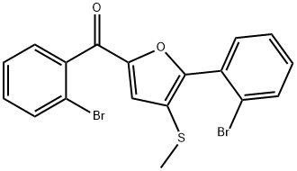 2-邻溴苯基-5-邻溴苯甲酰基-3-甲硫基呋喃 结构式