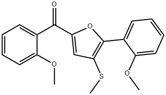 2-邻甲氧苯基-5-邻甲氧苯甲酰基-3-甲硫基呋喃 结构式