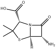 (2S,5R,6S)-6-氨基-3,3-二甲基-7-氧代-4-硫杂-1-氮杂双环[3.2.0]庚烷-2-羧酸 结构式