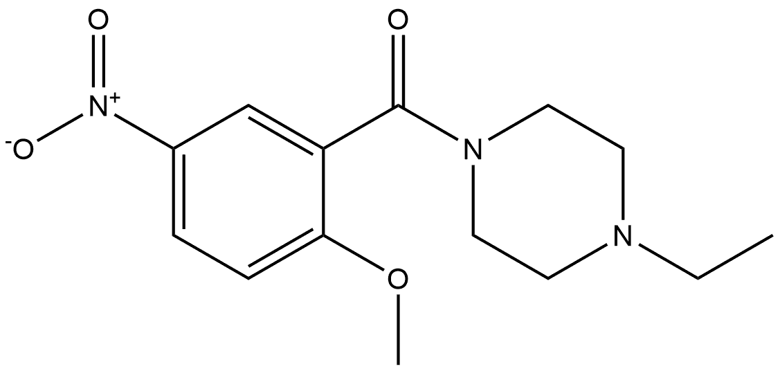 (4-ethylpiperazin-1-yl)(2-methoxy-5-nitrophenyl)methanone 结构式