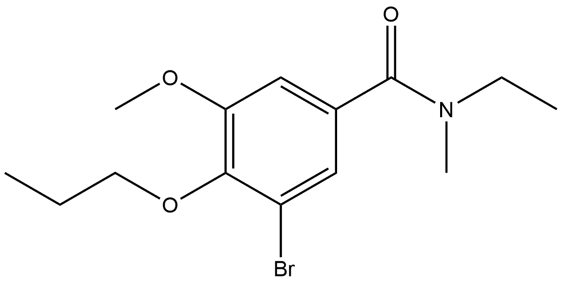 3-Bromo-N-ethyl-5-methoxy-N-methyl-4-propoxybenzamide 结构式