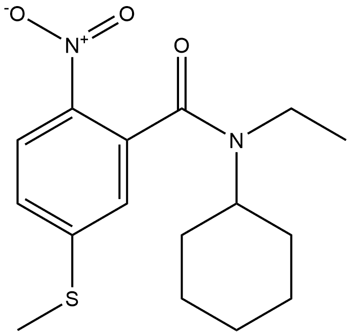 N-cyclohexyl-N-ethyl-5-(methylthio)-2-nitrobenzamide 结构式