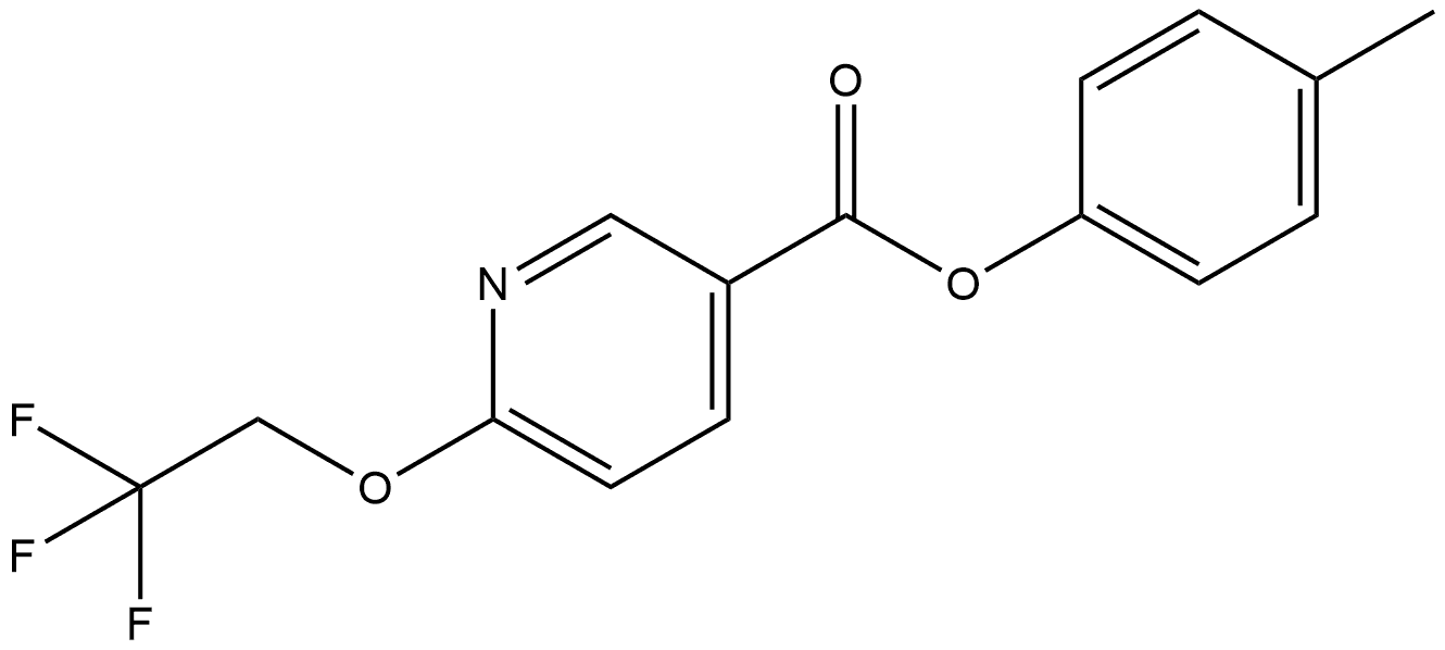 4-Methylphenyl 6-(2,2,2-trifluoroethoxy)-3-pyridinecarboxylate 结构式