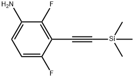 2,4-二氟-3-((三甲基甲硅烷基)乙炔基)苯胺 结构式