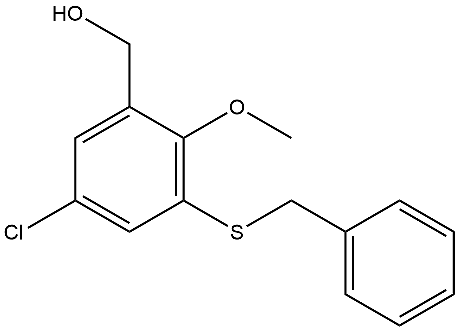 (3-(苄硫基)-5-氯-2-甲氧基苯基)甲醇 结构式