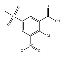 2-氯-5-(甲基磺酰基)-3-硝基苯甲酸 结构式